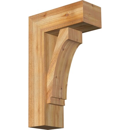 Ekena Millwork Imperial Block Rough Sawn Bracket w/ Offset Brace, Western Red Cedar, 8"W x 20"D x 32"H BKT0806X20X32IMP05RWR
